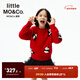little MO&Co.含羊毛 little moco童裝25冬新款男女童熊貓刺繡毛衣長(cháng)袖上衣可愛(ài) 大紅色 150 150/72