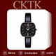 CKTK【埃尼斯推薦】手表女復古英倫風(fēng)小眾經(jīng)典小棕表時(shí)尚潮流腕表輕奢 C2106智雅黑 禮盒裝