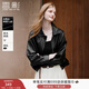 香影黑色皮衣外套女小個(gè)子2026春季新款高級感酷颯風(fēng)短款pu皮夾克 黑色 S 155/80A/85-95斤
