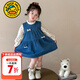G.duck小黃鴨童裝女童連衣裙春秋兒童裙子公主裙洋氣女孩寶寶牛仔背心裙 圖片色 110 建議4~5歲【100-110cm】cm