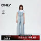 ONLY2025夏季新款做舊水洗寬松闊腿褲長(cháng)褲背帶牛仔褲女|125264002 J32洗水牛仔藍 M M褲長(cháng)減短