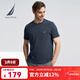 諾帝卡（NAUTICA）【商場(chǎng)同款】男裝春夏新款全棉親膚柔軟多色短袖圓領(lǐng)T恤TO4101 湛藍4JN 2XL
