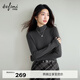 伊芙麗（eifini）蔣欣代言伊芙麗2025新款半高領(lǐng)羊絨打底衫秋冬厚款保暖內搭T恤女 深灰 半高領(lǐng) S 80-100斤