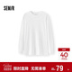 森馬（Semir）長(cháng)袖T恤女中長(cháng)款寬松發(fā)熱純色插肩袖2025冬抓毛開(kāi)叉109725101002