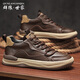 群狼·世家男鞋2026秋冬新款商務(wù)休閑皮鞋復古百搭厚底增高鞋子男士工裝板鞋