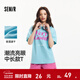森馬（Semir）短袖T恤女中長(cháng)款寬松字母潮流個(gè)性2025新款夏季吸濕速干衣服 天空藍81110 S