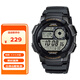 卡西歐（CASIO）手表男運動(dòng)多功能雙顯防水太陽(yáng)能學(xué)生電子表石英表AE-1000W-1A