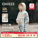 嫚熙（EMXEE）嬰兒連體衣羊羔絨連帽寶寶連身衣秋冬加厚保暖外出爬服哈衣 藍綠格紋 羊羔絨 適合0-15°C 90cm （1-2歲，建議體重9.5-13kg）