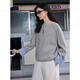 ELLE拼接格紋拉鏈套頭衛衣女2026春季新款設計感簡(jiǎn)約時(shí)髦寬松上衣 淺灰 L