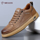 MELLEN正品男鞋2025新款冬季新款高端休閑皮鞋男士平板鞋男生真皮小白鞋 棕色 【正品男鞋】 40 (250mm)