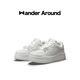 WANDER AROUND【毛不易同款】5.5CM增高白色板鞋低幫厚底休閑鞋子 白色 39