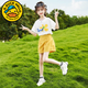 G.duck小黃鴨女童薄款套裝洋氣小女孩夏季款兒童短褲短袖運動(dòng)套裝網(wǎng)紅潮 黃色兩件套 160