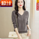 啄木鳥(niǎo)2024新款羊毛衫女長(cháng)袖薄款針織衫女V領(lǐng)寬松內搭打底衫毛衣上衣 灰咖【商場(chǎng)品質(zhì)】 2XL 建議130-140斤