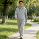 JEEP SPIRIT吉普純棉運動(dòng)套裝男2026春秋新款大碼連帽開(kāi)衫跑步健身服兩件套