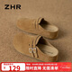 ZHR軟木勃肯半拖女復古懶人一腳蹬拖鞋內增高厚底女鞋 JT215駝色39