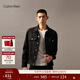 Calvin KleinJeans秋季男士美式經(jīng)典潮流復古ck鉚釘扣黑色翻領(lǐng)潮殼牛仔外套 1BY-牛仔黑 M