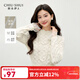 秋水伊人浪漫優(yōu)雅高領(lǐng)上衣2025年冬季新款時(shí)尚百搭拼接修身蕾絲衫 米白 S