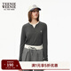 Teenie Weenie小熊女裝仿V領(lǐng)休閑款長(cháng)袖T恤秋季假兩件簡(jiǎn)約舒適上衣 煤灰色 S (160)