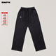 SMFK野性復古寬直筒運動(dòng)褲/復古炒染褪色 黃/棕/黑/白 PV001S/K/B/W 荒野黑 PV001B M