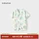 babylove嬰兒連體衣夏季竹棉山茶紗布和尚服男女寶寶哈衣薄款透氣衣服夏裝 玉露溶溶 90cm