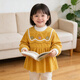 優(yōu)貝祥（youbeixiang）女寶寶條絨罩衣秋冬畫(huà)畫(huà)衣燈芯絨吃飯倒褂長(cháng)袖韓版兒童防水反穿衣 黃色三朵花 110碼【身高100左右】