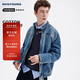 NVG·YOUNG意大利小帆船潮流立領(lǐng)夾克男士秋季寬松水洗棉質(zhì)牛仔外套百搭上衣