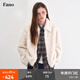 fano studios范洛Fano 云端暖絨柔軟環(huán)保毛翻領(lǐng)寬松仿皮草毛毛外套女2025冬季 米白色第二批 S