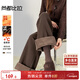 尚都比拉加絨保暖休閑褲女冬季松緊腰寬松顯瘦闊腿褲高級感氣質(zhì)鐮刀褲長(cháng)褲