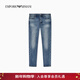 EMPORIO ARMANI/阿瑪尼官方旗艦新款男士純棉低腰修身牛仔褲26年春季 【低腰修身微彈紐扣門(mén)襟】中藍色 30  (推薦：130-140斤)