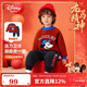 迪士尼寶寶（Disney Baby）童裝兒童加絨套裝男女童衛衣褲中小童冬季半高領(lǐng)保暖套 紅色 110