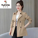 啄木鳥(niǎo)（TUCANO）短外套風(fēng)衣女2025春季新款韓版收腰顯瘦矮個(gè)子女士外套 卡其色 【雙層有里襯】 L 105-118