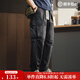 馬登工裝美式復古多口袋防水休閑褲紫色薄款戶(hù)外寬松直筒褲男秋 黑色 建議拍小一碼 L