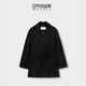 三只小山羊【新品95折】三只小山羊都市精英 100小山羊絨大衣14.5μm中長(cháng)款 黑色 S