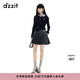DZZIT地素短褲2025冬新款學(xué)院風(fēng)綿羊毛混紡不規則壓褶裙褲女3J4Q1061E 中灰色 S