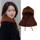 富詩(shī)媛克拉法披肩帽 小披肩女帽子百搭時(shí)尚護頸假領(lǐng)子針織帽 披肩連體帽-咖啡