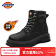 Dickies男士馬丁靴高幫時(shí)尚男靴百搭舒適透氣工裝靴 黑色加絨 42 