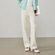 逸陽(yáng)（ESE-Y）白色云朵糯米褲女2026年春款顯瘦窄版直筒闊腿褲 杏色 31