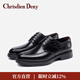 克雷斯丹尼（Chrisdien Deny）男士商務(wù)正裝皮鞋時(shí)尚舒適系帶皮鞋德比鞋 黑色D807460299AAA 39 (245mm) 比國內碼大一碼