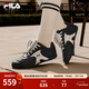 斐樂(lè )（FILA）官方女鞋薄底老爹鞋運動(dòng)鞋2025春新款水舞鞋休閑鞋德訓鞋 黑/標準白-BC 37.5