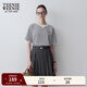 Teenie Weenie小熊短袖T恤女夏季簡(jiǎn)約休閑條紋撞色圓領(lǐng)短袖T恤 撞色 160/S