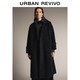 UR冬季新款女裝高智感簡(jiǎn)約雙排扣大衣呢料外套UWM150110 黑色 M