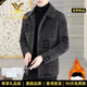 XJSGS國際高端品牌大衣男士2026冬季翻領(lǐng)上衣服休閑加絨夾克外套男款 高檔767卡其【加棉】【現貨速達】 冬款 XL 【126-140斤】