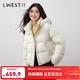 朗文斯?。↙.WEST）短款泡芙羽絨服女2025冬季新款帶帽小個(gè)子保暖外套 米白 M 110-125斤