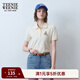 Teenie Weenie小熊女裝簡(jiǎn)約休閑夏季短袖POLO衫T恤時(shí)尚潮流短款上衣 淺卡其色 160/S