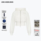 ANN ANDELMAN【迪麗熱巴同款】官方直營(yíng)長(cháng)袖修身外套短款雙開(kāi)拉鏈高腰連帽衛衣 白色 XS