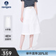 Navigare意大利小帆船女士半身裙秋季休閑百搭中裙純棉時(shí)尚通勤顯瘦A字裙 科技白 L