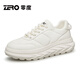 零度zero男鞋春秋時(shí)尚百搭商務(wù)運動(dòng)休閑鞋厚底增高防水真皮鞋 白色 40