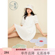 紫涵（ZIHAN）紫涵花朵泡泡袖連衣裙女2025年春夏季新款甜美減齡寬松a字娃娃裙 陽(yáng)光白 M