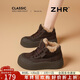 ZHR棉鞋女加絨冬季東北雪地女鞋厚底百搭高幫鞋子女 KD111A咖色37