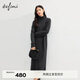 伊芙麗（eifini）蔣欣代言【可機洗】高領(lǐng)內搭打底氣質(zhì)針織連衣裙女冬裝新款裙子 深灰 S 155/80CM